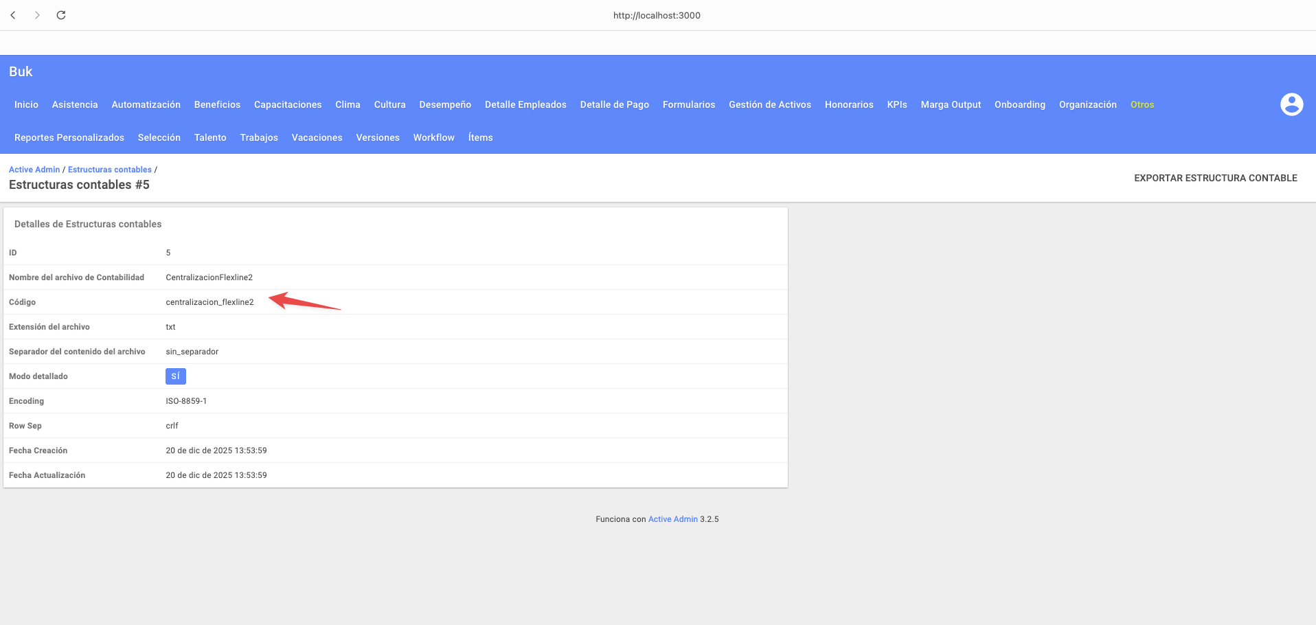 Confirmación de importación del archivo YML